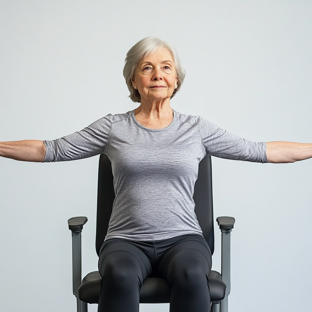 Вправа для покращення постави - плавне розведення рук в сторони